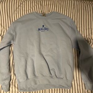 Malibu Bay Light Blue Crewneck Sweatshirt Size M Unisex